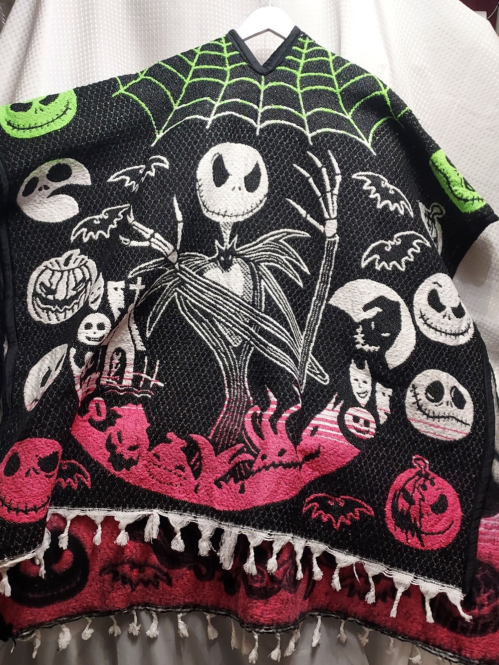 Black Jack Skellington Poncho Costume - Halloween